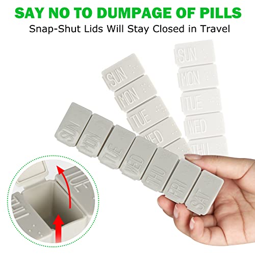 Image of 2Pack Weekly Pill Organizer,7 Days Pill Cases Travel Daily Pill Box Medicine Organizer Pill Box 7 Day Pill Organizer Weekly for Fish Oil, Calcium Tablets Supplements and Other Vitamin Pill (Pink+Gray)