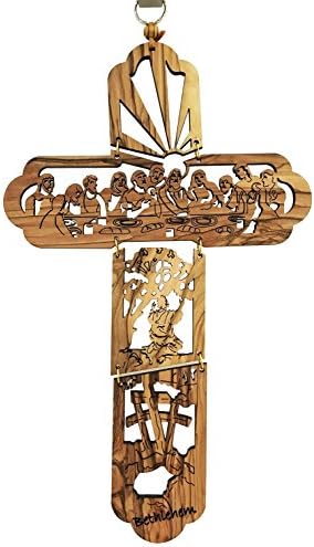 Olive Wood Last Supper Wall Cross 7" x 11"