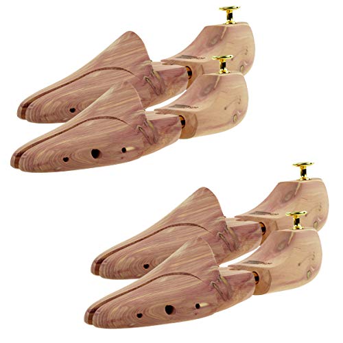 Sneakerprofi Lot de 2 embauchoirs en bois de cèdre véritable pour homme et femme avec double ressort Ajustement optimal et ventilation - Beige - Cèdre naturel, 42-43 Cover