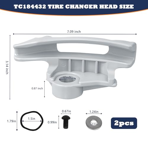 Image of IWIWE Replacement for Coats Tire Machine Duck Head /Duck Bill - Part# 8184432 /TC184432, Low Profile Nylon Mount /Demount Kit (Grey 2Pack)