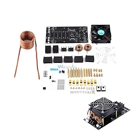 DC 12-36V 1000W 20A ZVS Tesla Coil Induction Heating Board Module Heater Cooling Fan DIY Kit