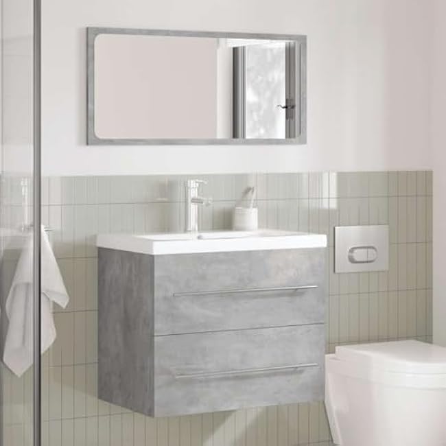 Bathroom Furniture Set Concrete Grey Engineered Wood Standard3324961