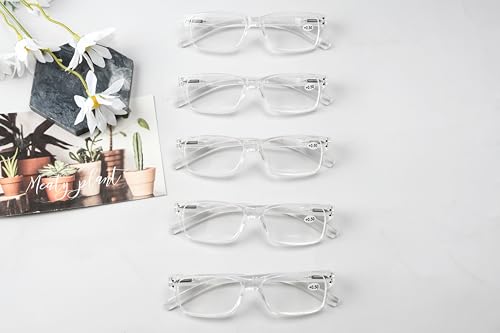 Image of Eyekepper Vintage Reading Glasses for Men - 5 Pack Spring Hinges Classic Readers - Clear Frame +0.25