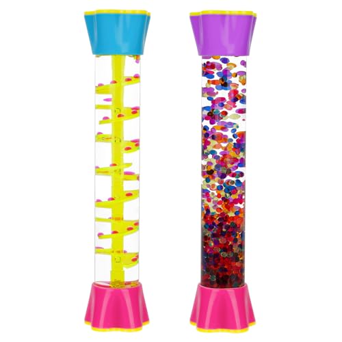 OSDUE Sensorisches Spielzeug zur Entspannung – flüssiger Bewegungssprudel-Timer, Lavalampen-Effekt, Autismus und besondere Bedürfnisse, beruhigendes Stressabbau-Sanduhr-Spielzeug