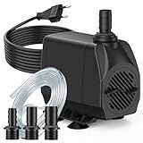 SongLong Ultra-Leise Springbrunnenpumpe 45W 2500L/H 3m Kabel, Teichwasserpumpe mit Niedrigwasser-Abschaltung & Überhitzungsschutz, für Gart brunnen, Teich, Hydroponik-Anlagen