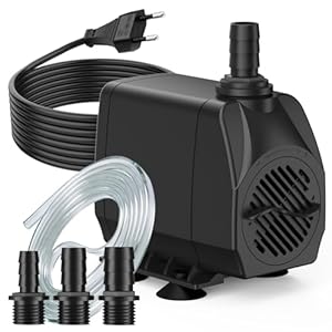 SongLong Ultra-Leise Springbrunnenpumpe 45W 2500L/H 3m Kabel, Teichwasserpumpe mit Niedrigwasser-Abschaltung & Überhitzungsschutz, für Gart brunnen, Teich, Hydroponik-Anlagen