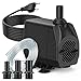 SongLong Ultra-Leise Springbrunnenpumpe 45W 2500L/H 3m Kabel, Teichwasserpumpe mit Niedrigwasser-Abschaltung & Überhitzungsschutz, für Gart brunnen, Teich, Hydroponik-Anlagen