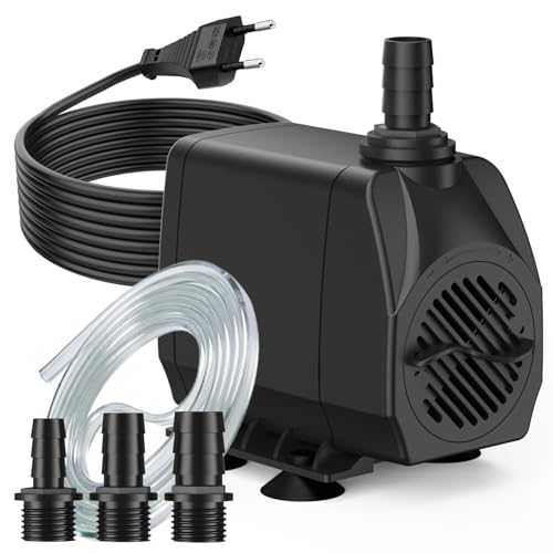 SongLong Ultra-Leise Springbrunnenpumpe 45W 2500L/H 3m Kabel Teichwasserpumpe mit Überhitzungsschutz für Gart brunnen Teich Hydroponik-Anlagen