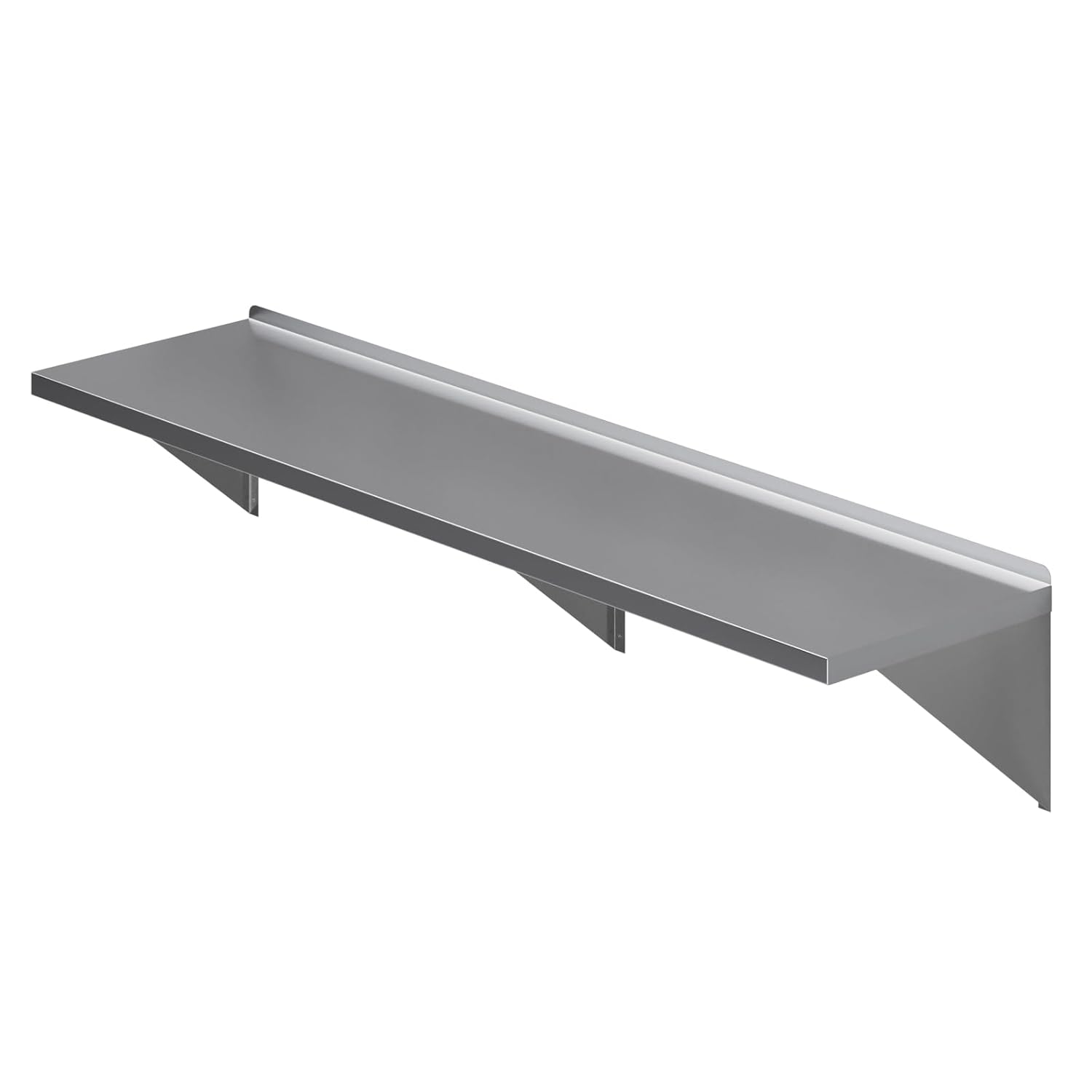 AmGood 18" Width x 72" Length | Stainless Steel Wall Shelf | Square Edge | Metal Shelving | Heavy Duty | Commercial Grade | Wall Mount | NSF Certified