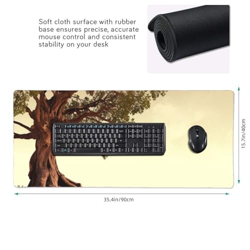Tapis de souris de jeu XXL arbre 40x90 cm imperméable pour bureau - 2