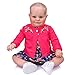 60CM Enorme tamaño Original Reborn Baby Toddler Girl Maddie Cuerpo Suave Dibujo a Mano Pelo 3D Tono de Piel con Venas tamaño de 3-6 Meses