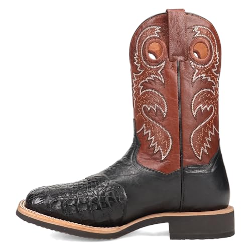 Image of Dan Post Boots Mens Egan Embroidered Pull On Square Toe Dress Boots Mid Calf - Black, Brown