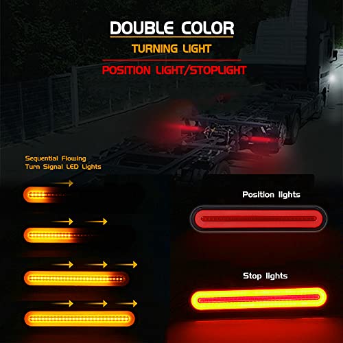 2pcs Reboque Traseiro Luz Traseira De Barra 100 Lâmpada De Freio Lâmpada De Freio Neon Anel De Halo