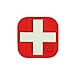 VANQUEST Medical Cross 'Super-Lumen' Glow-in-The-Dark Patch (Red)