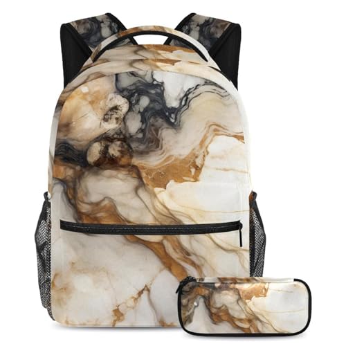 Cartables de grande capacité au design marbré pour un style affirmé