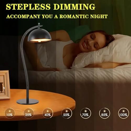 Image of NYRWANA Table Lamp for Study Room, Study Lamp, 3 Modes Touch Control LED Desk Lamp, Study Table Lamp, Lamp Light for Study, Gifts for Family & Friends, Desk Lamp - USB-C Rechargeable (Black)