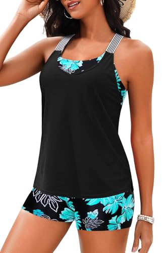 Daci Tankini Swimsuits for Women-2025 Bathing Suits 2 Piece Swimwear with Shorts for Tummy Control