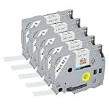 Double Dragon Compatible TZe-231 Label Tape 12mm (0.47") Black on White, for Brother P-Touch PT-H110, PT-E110, PT-1000, PT-P300BT, H105, H101C, H200, GL-H105, PT-1080, Laminated Tape Cassette, 5-Pack - Image 1