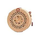 AKSPET YSJX Aufbewahrungszubehör für Küche&Schlafzimmer 1 Packung 18 x 8 cm Rattan gewebte Tasche Handgefertigte Rattan gewebte Hohle Sterntasche PU-Leder-Schnallentasche (Farbe : E)