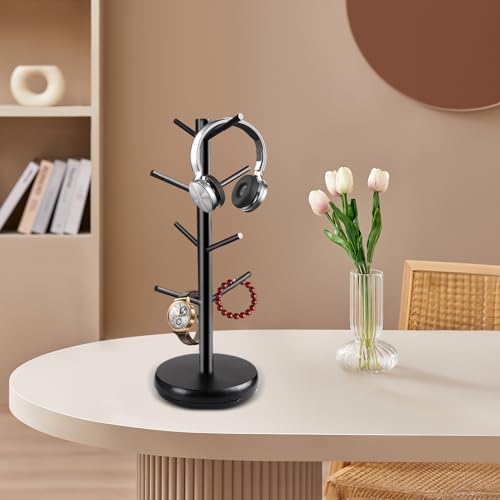 Support tasses rotatif bois pour ranger les mugs suspendus sans risque de chute