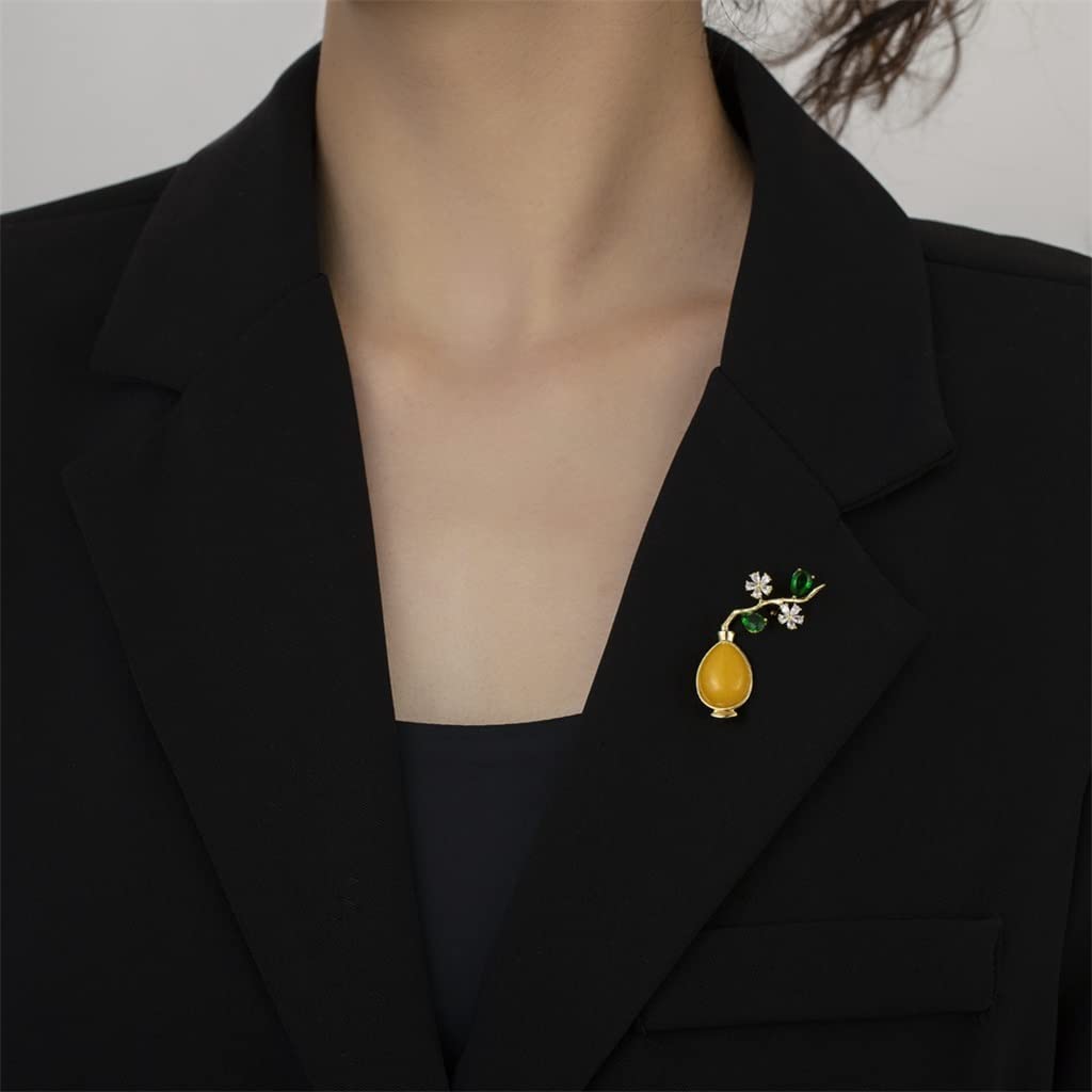 LNNSHX Broschen Kupfer Vintage Brosche Elegante Exquisite Kunst Kragennadel für Strickjacke Schal Pin Schmuck Geschenk Kragen Clips Anstecknadel ()