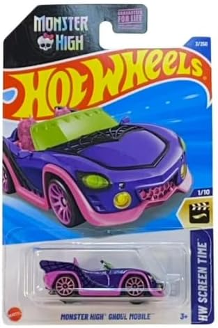 Hot Wheels Monster High Ghoul Mobile Screen Time 1/10 3/250 [Purple & Pink] 1:64 Scale Diecast Toy Vehicle