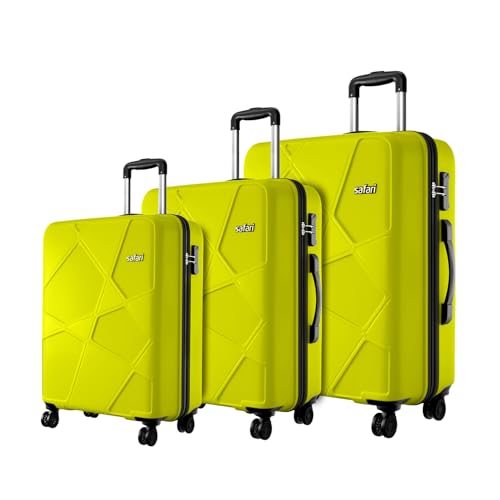 Image of Safari Pentagon Pro 8 Wheels, Trolley Bags, Hard Case Polypropylene, 360º Wheeling Luggage, Suitcase for Travel, Trolley Bags for Travel, Green Lime, Cabin | 55 cm | Small