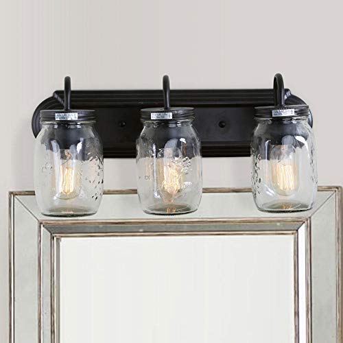 Lnc Bathroom Vanity Light Fixtures, Farmhouse Mason Jar Wall Sconce Over Mirror With Oil Rubbed Bronze, A02980 #TOP7