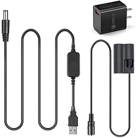 Raeisusp ACK-E2 USB Cable + DR-400 BP-511 Dummy Battery + USB Adapter for Canon EOS 20D 30D 40D 5D 50D D30 D60 Cover