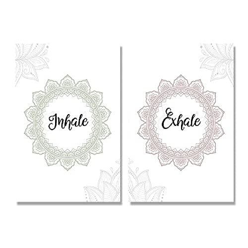 Islamic Canvas Painting Inhale Exhale : Affiche Zen Bohème Mandala 60x90cm