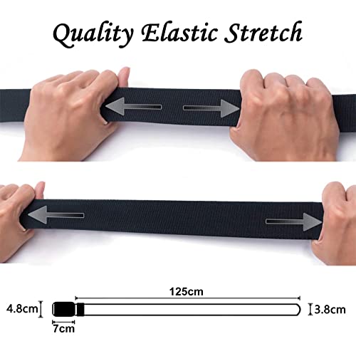 Elastic Belts for Men Women, Tactical Nylon Canvas Belt Military Stretch Belts with Quick Release Buckle 1.5 Inch2