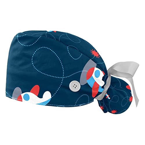 Chapeaux de travail JDEZ contre la chaleur et les cheveux rebelles casquette réglable motif avions