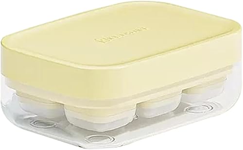 Bandeja para cubitos de hielo, mini moldes para cubitos de hielo con tapa, 6 unidades de fácil liberación, bandeja de celosía de hielo pequeña para