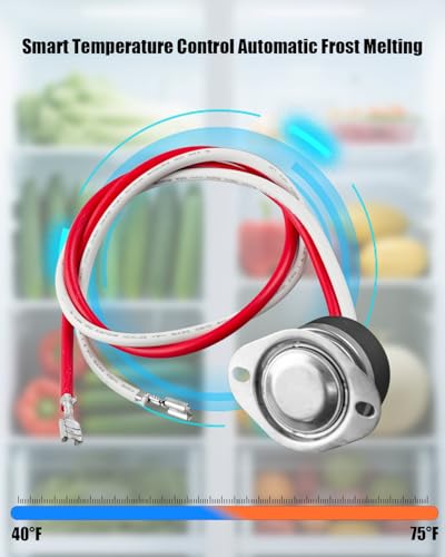 Refrigerator Defrost Thermostat Fit for Bohn Larkin Chandler Climate Control, 2 Wire Fan Limit Switch Replace 5708L 4752C SL5708, 75°F-40°F, 120/240 AC