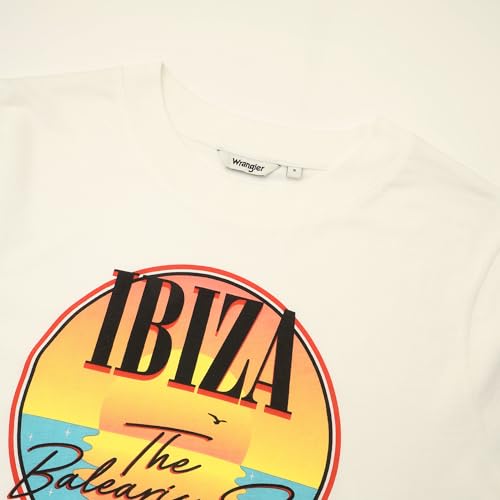 Image of Wrangler Women's Printed White Crew Neck Regular Fit T-Shirt