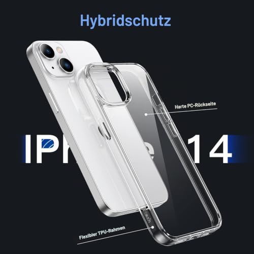 JETech Hülle für iPhone 14, Anti-Vergilbung, Durchsichtig – Ansicht 3