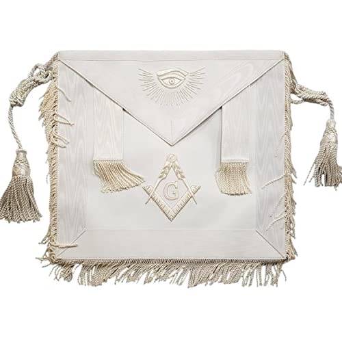 White Master Mason - Delantal con borlas, blanco