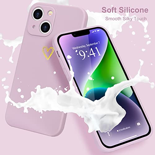 Image of Wirvyuer for iPhone 14 Case Cute Slim Shockproof Phone Case with Wireless Charging Support and Protection, Purple