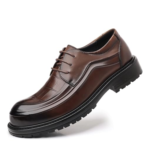 Men’s Modern Fashion Dress Oxford Shoes, Round Toe Lace-up Fashion Classic Pointed Toe Comfortable Loafers Wedding Prom Formal Dress Casual Shoes for Men
