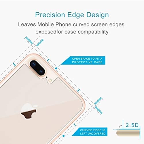 Protector de Pantalla CE 100 PCS for el iPhone 8 0.3mm 9H Dureza Superficial 2.5D de Borde Curvado a Prueba de explosiones Prima de Vidrio Templado Back del Plus y 7 Plus