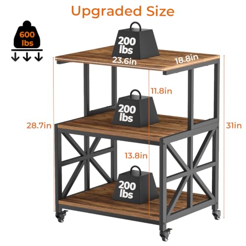 Image of GreenForest Large Printer Stand with Wheels, 23.6 inchx18.9 inch Printer Table