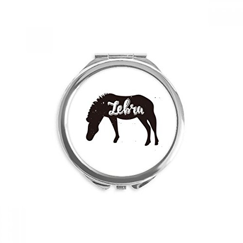 Miroir de maquillage rond zèbre de poche portable fini les verres cassés en voyage