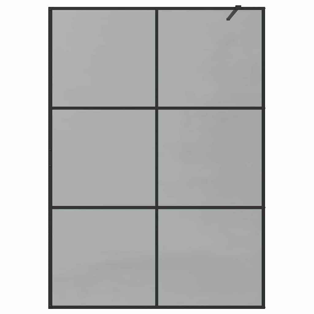 Parete doccia Walk in nero, 140 x 195 cm, vetro temperato da 5 mm, con asta di supporto da 100 cm, telaio regolabile e profilo verniciato a polvere, per bagno e ristrutturazione