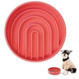 Small Dog Slow Feeder Bowl Puppy,Slow Feeder Cat Bowl Wet Food,Silicone Slow Eating Bowl 1/2 Cup Extra Small Breed Dog Mini,Maze Feeder Puzzle Cat