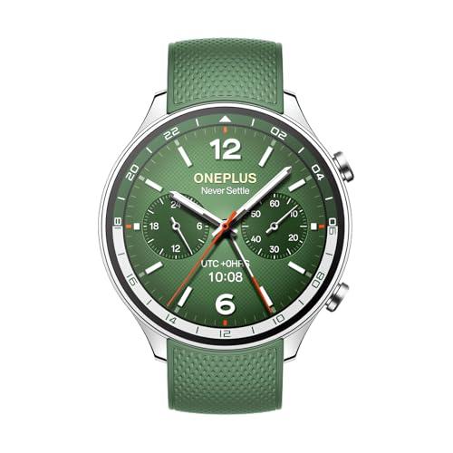 OnePlus Reloj Inteligente Watch 2R Fitness Wellness con GPS de Doble frecuencia, 32 GB de Almacenamiento, autonomía de 100 Horas, estanqueidad 5ATM, Seguimiento de Salud, Verde Bosque, Verde Bosque