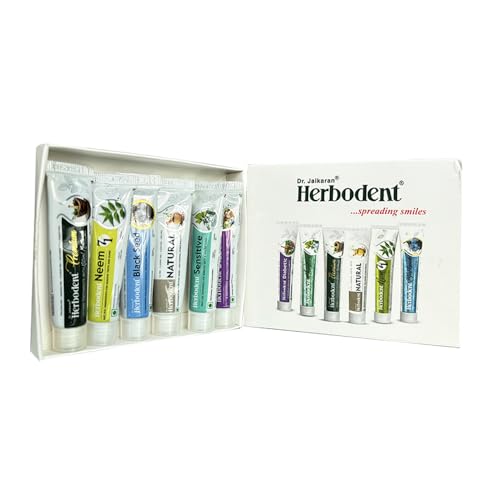 Image of Amazing Toothpaste Minis- Travel Pack- 15g Pack of 6 | Herbodent Natural | Premium | Sensitive | Blackseed | Diabetic | NEEM 7 in 1-1 Each