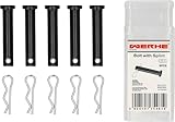 WERHE Schnellwechselbolzen für Erdbohrer 5er Set – Federstahl mit Splint – 7,7 mm Durchmesser – Universell kompatibel für Bohrmaschinen