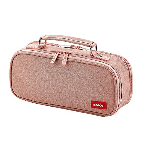 Preisvergleich Produktbild Oyachic Federmäppchen Pencil Case,Mädchen Schlamppermäppchen Schwarz Federtaschen Teenager Groß Schulmäppchen 3 fach Make-up Tasche Teenager (Pink)