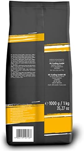 DER-FRANZ Crema Coffee, Whole Bean, 1000 g (4-Pack)