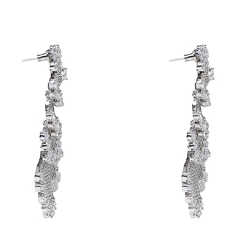 Auraa Trends Rhodium Plated American Diamond Zircon Silver Earring Set For women and Girls AT-286 - Image 3